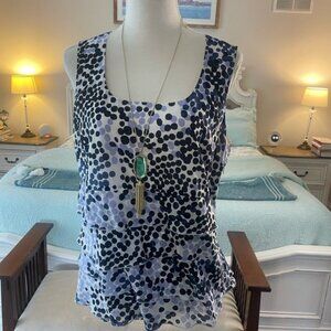 St. John Black and White Polka Dot Blouse